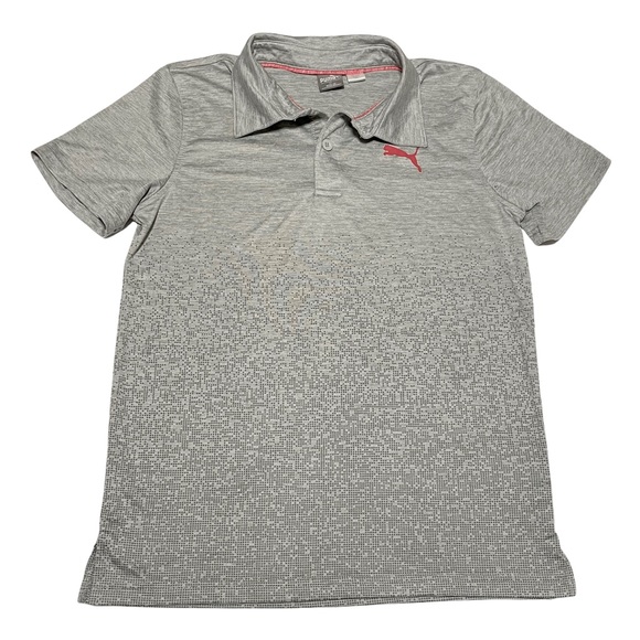 Puma Gray Sport Polo Shirt Boy Size Medium - Picture 1 of 3